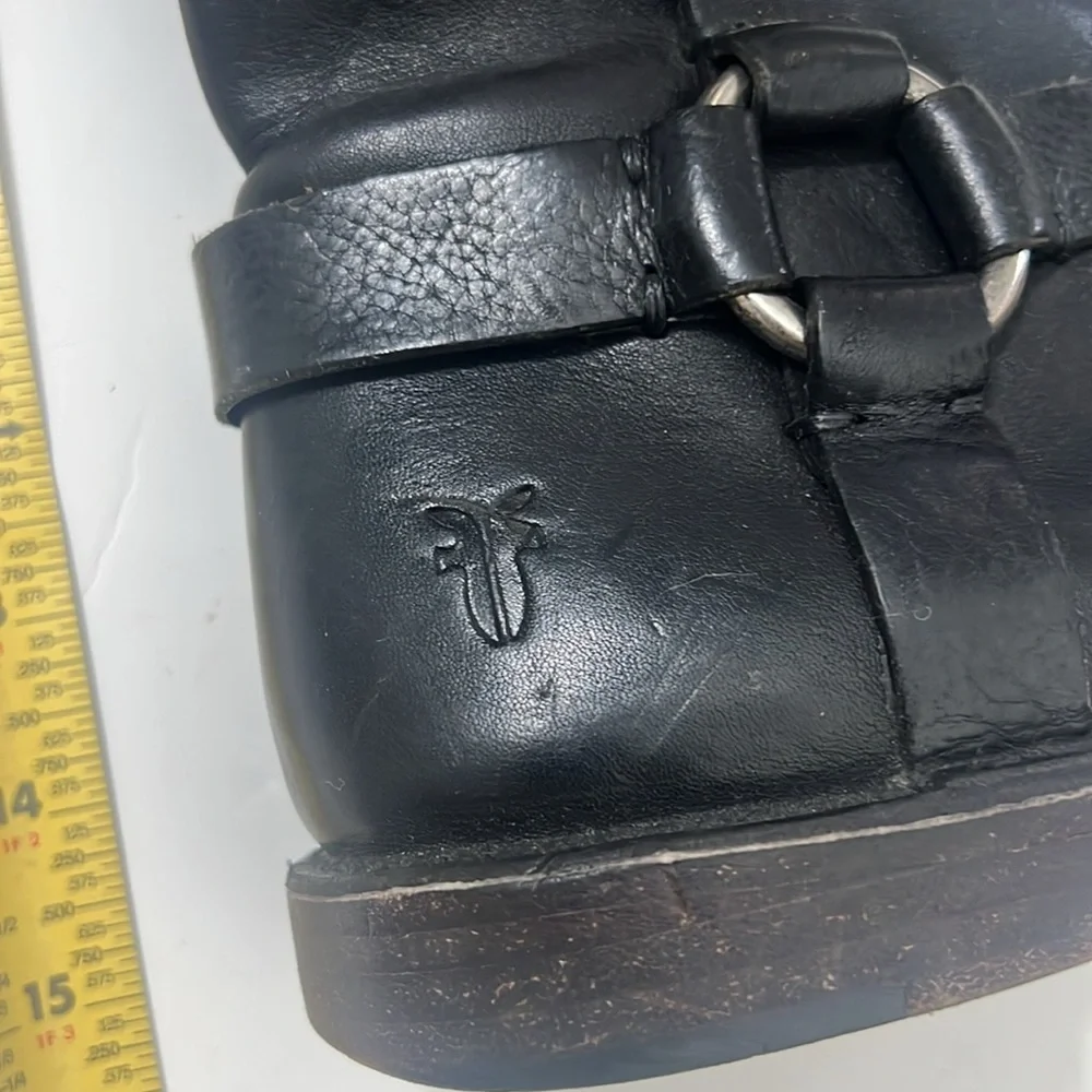 FRYE PAIGE LOOP HARNESS LEATHER BIKER WESTERN RIDING‎ BOOTS SUZE 9B 77540